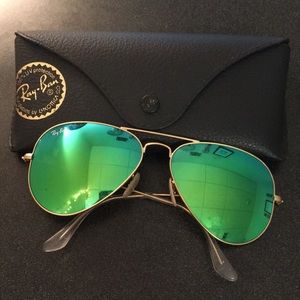Authentic Ray Ban Aviators - Blue/Green